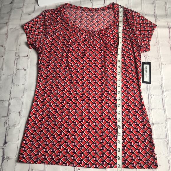 Worthington Womens Short Sleeve Printed Professional Style Blouse Sz S - Picture 8 of 10
